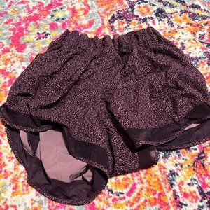 Medium Purple Floral Athleta Running Shorts